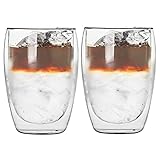 【Uso amplio】Tanto café con leche, capuchino y café con té,como zumo de frutas, bebidas frías y calientes, etc. Nuestra tazas doble pared cristal es la elección perfecta. Adecuado para el hogar, cafetería, bar, restaurante, oficina, etc. Ya sea para familiares o amigos, será un regalo perfecto.