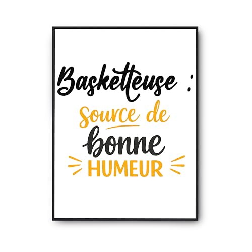 Poster Basketteuse Otshirt Impression France - Déco Murale Citation Humour