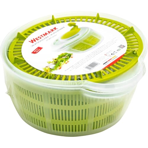 Foto von Westmark 243222E1 Salatschleuder, Fassungsvermögen: 5 Liter, ø 26 cm, Kunststoff, BPA-frei, Fortuna, Apfelgrün, Standard