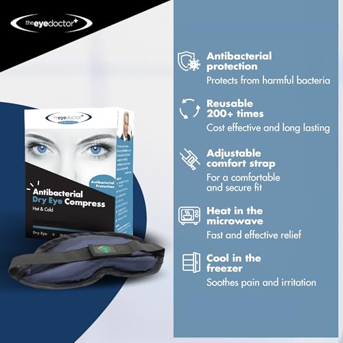 The Eye Doctor Essential - Antibacterial Hot & Cold Eye Compress - Blue - Reusable Up to 200 Times