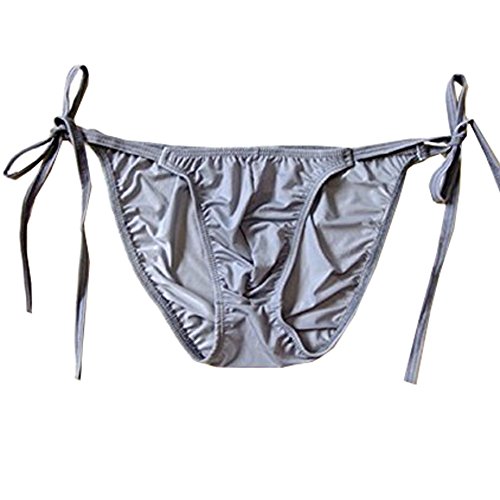 WenMei String Bikini Thong Briefs Milk Silk Side Tie Men's Underwear