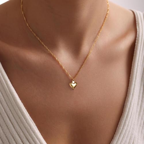 Image of Gold Silver Necklace for Women, Dainty Cubic Zirconia Pendant