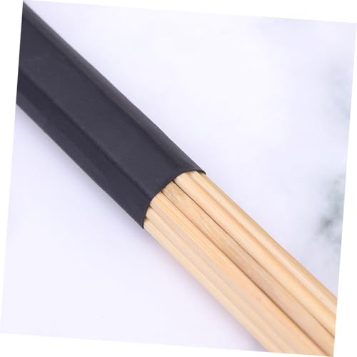 Par de baquetas de madera con mango de goma negro miniatura 4