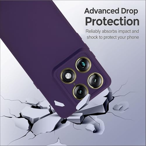 Image of SBMS Silicone Back Cover Case for Motorola Signature | Soft Micro-Fibre Lining Inside | Camera Protection Bump | Shockproof Back Cover Case for Moto Signature (Candy Cloth Purple)