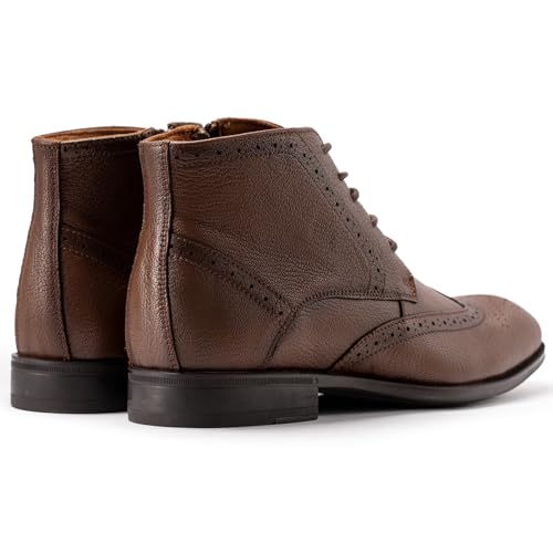 Holy dove Men's Brogue Oxford Dress Boots - Leather Formal with Side Zipper3