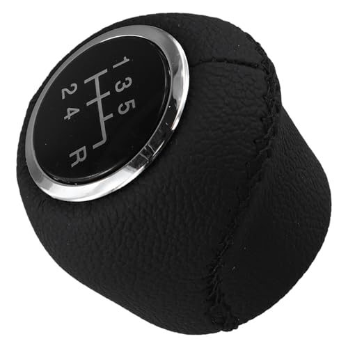 NINMORTH Pomo de palanca de cambios de 5 velocidades para Grande Punto 06-12 y Linea 07-15, color negro, para plástico rojo con balonmano de cuero artificial