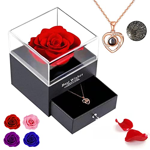 NEWUPZSI Rosa Eterna Regalo Festa della Mamma Idee Regalo Donna...