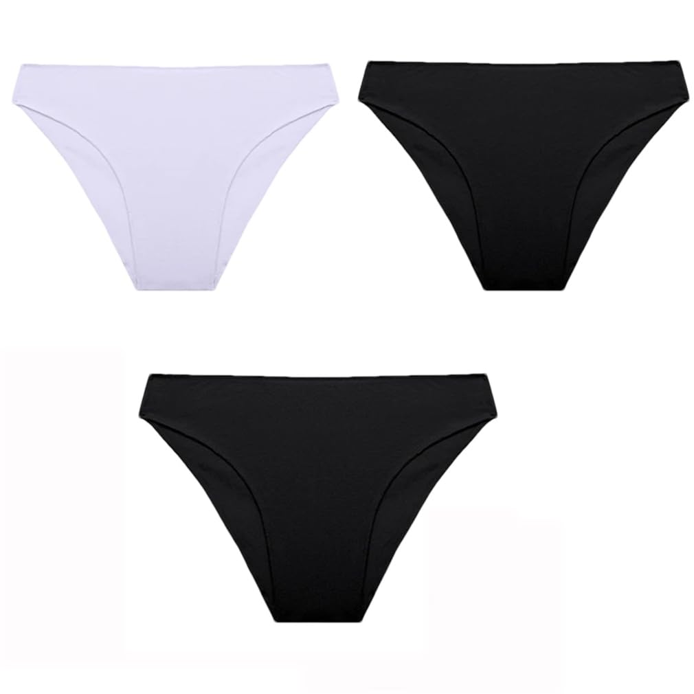 3PCS Set Panties Women Cotton Bikini Panties Woman Underwear Soft Breathable Underpants Solid Colors