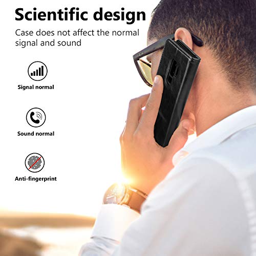 Ocase Samsung Galaxy S9 Plus Case, S9 Plus Wallet Case [Tpu Shockproof Interior Protective Case] [Card Slot] [Kickstand] [Magnetic Closure] Leather Flip Case For Samsung Galaxy S9 Plus (Black) #TOP6