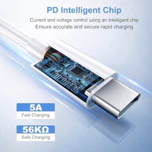 Image of Original 45W Super Fast Type-C to C 6.6Ft Extra Long USB-C Cable | Compatible with Galaxy S24 S23 S22 S21 Ultra Plus FE A M F Flip Fold Tab Series & More Android Devices