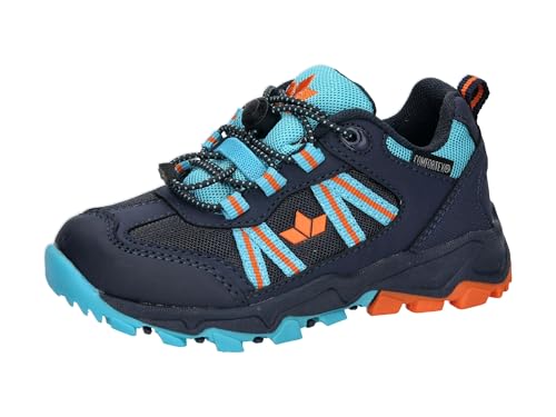 Lico Chaussures de Trekking Mancos Unisexes pour Enfant, Bleu Marine pétrole Orange, 30 EU