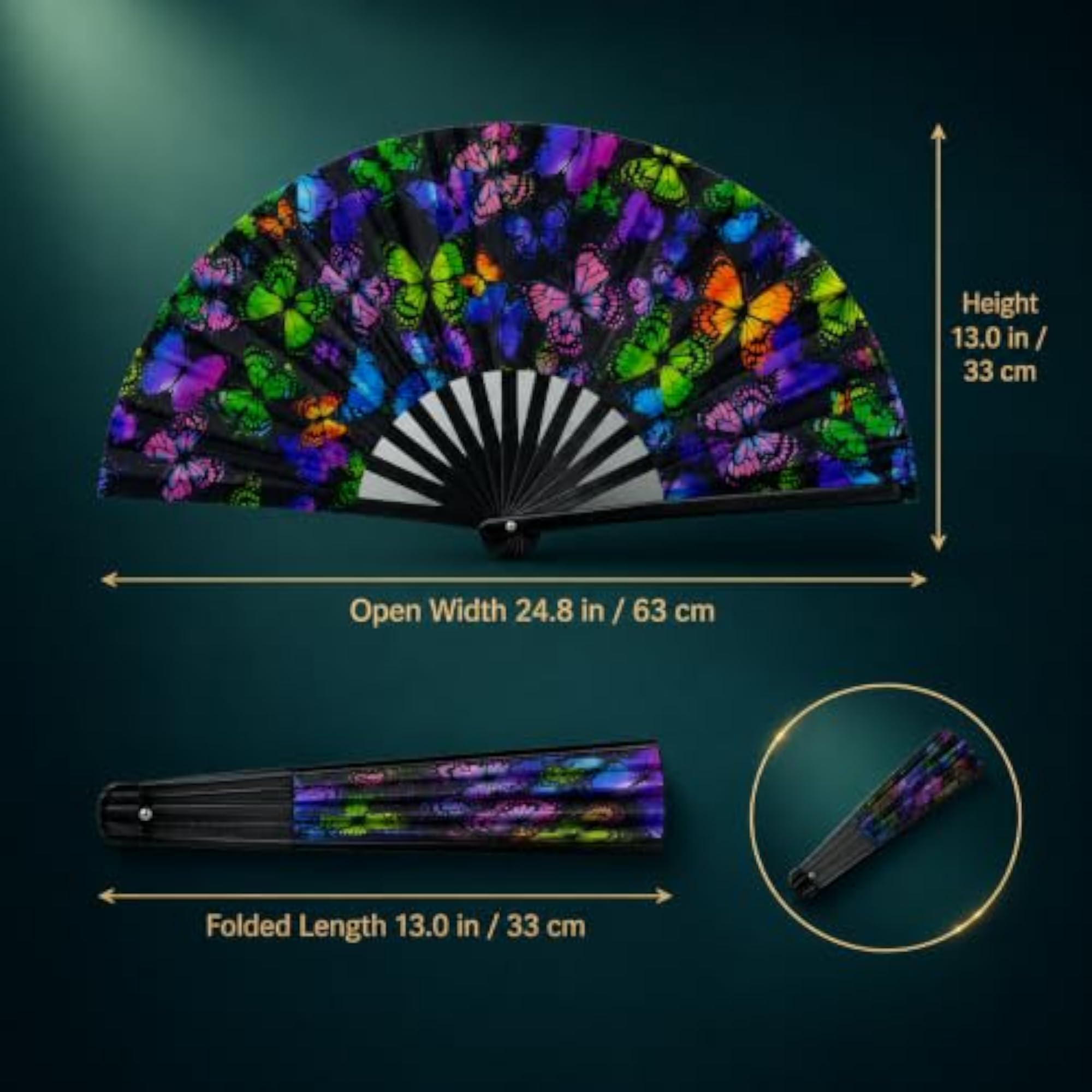Foldable Hand Fan for Summer Festivals and Night Events