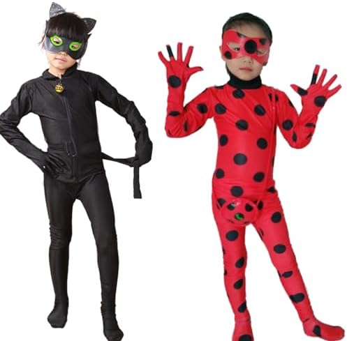 Cat & Ladybug Costume Kids Jumpsuit Set Kids Birthday Holloween Cosplay Outfit Set 4 41GTd+fmbJL. AC