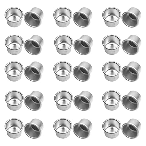 Pack of 30 Taper Candle Holders, Tea Light Holders, Christmas Arrangement, Advent Arrangement, Metal, Small, Easter Decoration, Candle Holder for Tree Candles Cover