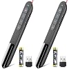 (2 Units) Wireless Presenter Remote Presentation Pointer Clicker with Hyperlink & Volume Control USB PowerPoint Slide Advancer for Mac Laptop PC Computer Keynote