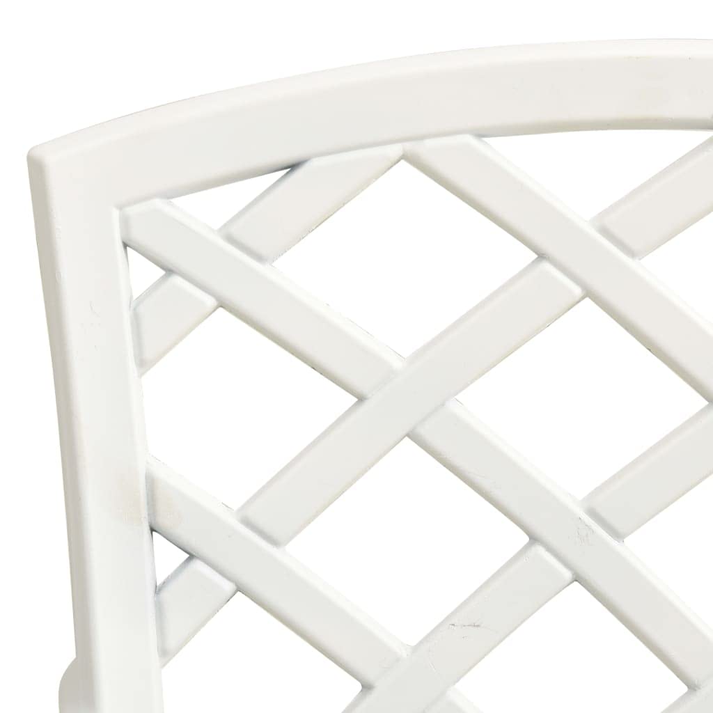 Set di mobili da giardino, 3 pezzi, in alluminio pressofuso bianco