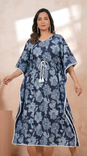 Image of BLOCKS OF INDIA Hand Block Kaftan in Cotton Fabric
