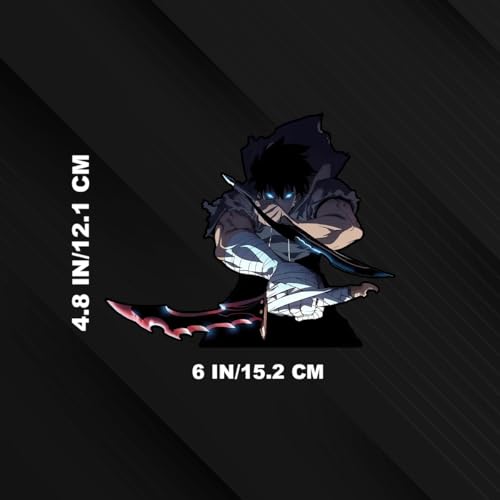 Image of Solo Leveling Peeker Anime Manga Decal Water Resistant Sticker Indoor Use Ideal for Laptop Window (Jin Woo Attack)