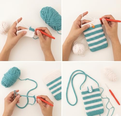 Image of Itsy Bitsy DIY Make Your Own Crochet Sling Pouch Kit | Beginner Friendly Crochet Craft Set | Handmade Mobile Sling Bag Project | Complete DIY Hobby Gift Box