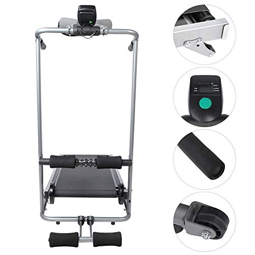 Image of Chrees Mini Folding Manual Treadmill Portable Indoor Fitness Workout Machine 2 Gear Incline Adjustable Height Armrest Shock Absorption Running Belt Exercise Equipment for Home Indoor