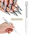 Beads Nail Pen, Dotting Pen for Nails Bullion Pen Painting Drawing Pen DIY Manicure Decorations for Women Beauty Salon(Silver)