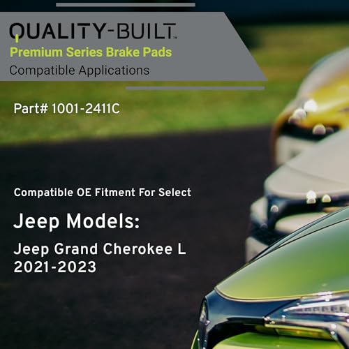 Image of QUALITY-BUILT Rear Ceramic Brake Pads, Premium 1001-2411C, Compatible with 2021-2023 Jeep (Grand Cherokee,Grand Cherokee L)