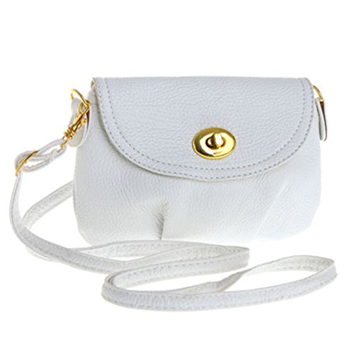 West See, Kleine Damentasche Umhängetasche Citytasche Schultertasche Handtasche, Farbenwahl (Weiß)