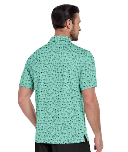 Image of ZITY Men's Golf Shirts Short Sleeve Print Patterns Casual Collared Polo