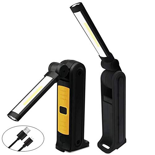 VABOO Linterna de Trabajo LED Recargable, Luz de Trabajo 300° Rotate 5 Modos Lámpara de Inspección, Linterna Taller LED Portátil Linterna con Base Magnética y Gancho para Taller Cámping Emergencia Cover