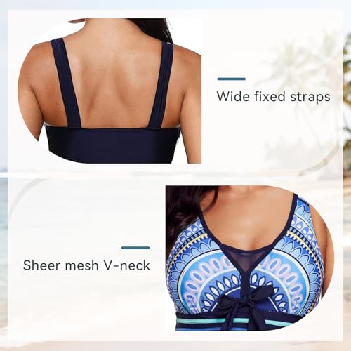 Image of American Trends Women's High Waisted Bikini Bottoms Swimming Suits Tummy Control Bathing Suits