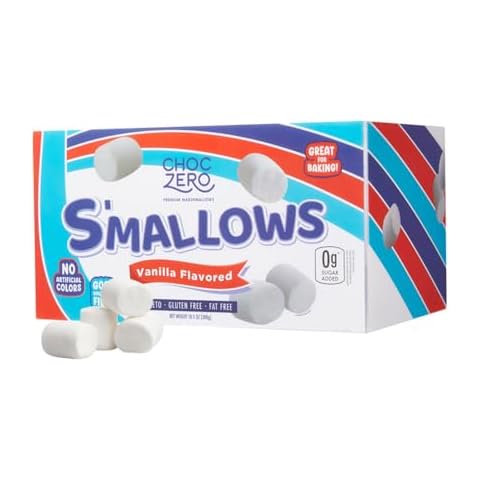 ChocZero Sugar Free Marshmallows, Keto Marshmallow, Gluten Free, 0g Fat, Zero Sugars, Healthy Low Carb, 10.5 Oz Cover