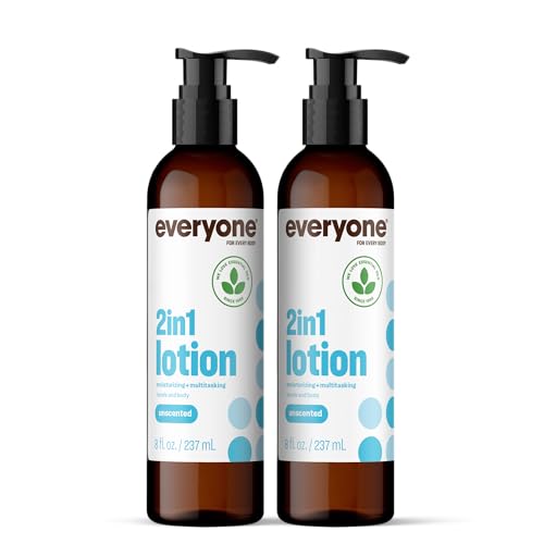 Everyone 2-in-1 Lotion for Hands/Body 8 ounce (Pack of 2) Unscented made for Men and Women