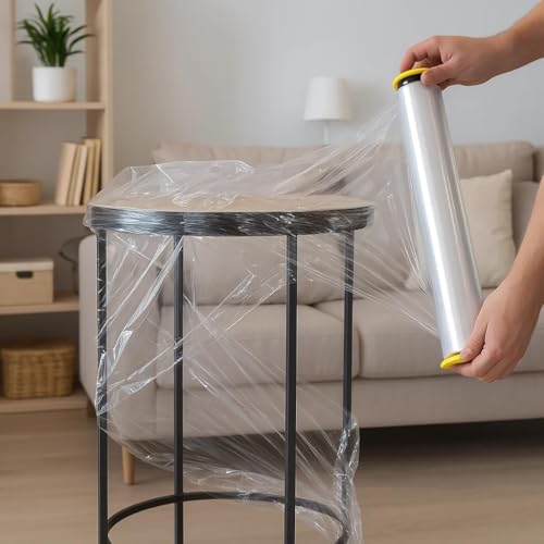 V1 Trade Stretchfolie Transparent - Strechfolienrolle 150m x 40 cm - Verpackungsfolie 23my - Umzugsfolie für möbel - Stretch Film for moving - verpackungsmaterial Stretchfolie