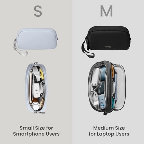 Image of tomtoc Electronics Organizer Travel Case Performance, Water Resistant Bag Cable Tech Pouch Accessories, Carry Storage for Cord, Phone, Cables, Airpods, USB Flash Drive, Daily Items