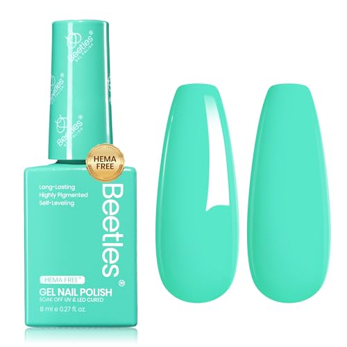 Image of Beetles Green Gel Polish HEMA-Free Cascade Green Gel Nail Polish Soak Off Uv LED Nail Lamp 8ml DIY Home Manicure Salon Gift for Women Island Reverie
