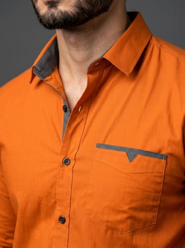 Image of Amazon Brand - INKAST Cotton Shirt for Men | Regular Fit Full Sleeve Casual Shirt | Stylish Formal Office Wear Shirts for Men | Soft Comfortable Breathable Cotton Fabric | Fashionable Office Wear