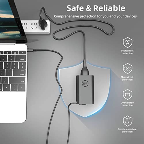 Chargeur Dell portable USB C 65W Latitude 5540 5440 5430 Chromebook - 6