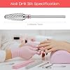 Sibba Carbide Nail Drill Bit 2 Pcs Remove Acrylic Hard Gels 3/32 Professional Cone Tungsten Drill Bits Quickly Safely Nail File Acrylic Drills Bits for Manicure Pedicure Cuticle Cleaner