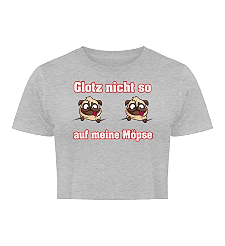 Crop top bio femme carlin vêtement humour imprimé chien
