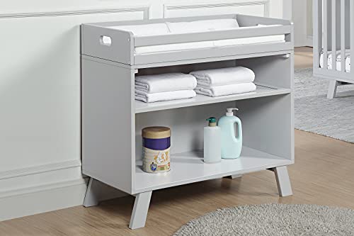 Multi Purpose Changing Table Gray/Gray: Multifunctional Wooden Nursery Furniture for Diaper Changing & Beyond