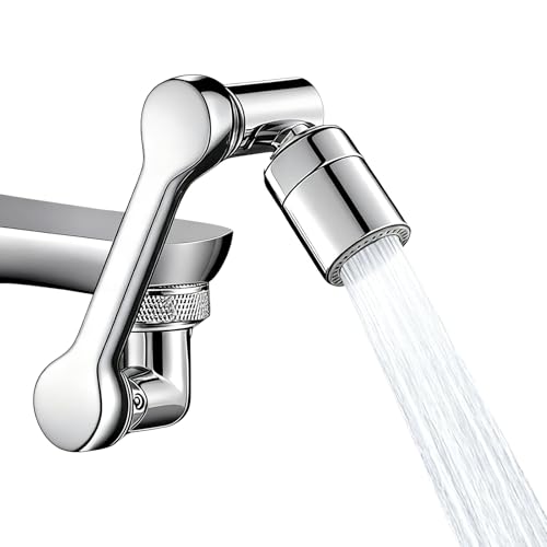 XVZ Drehbarer Wasserhahn Aufsatz, Wasserhahn Verlängerung mit 1080-Grad-Drehung & 2 Strahlarten - Universeller Dreh-Aufsatz für Küche und Bad