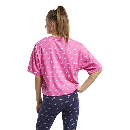Reebok TE AOP Vector tee Camiseta, Mujer, Prpict, 2XL
