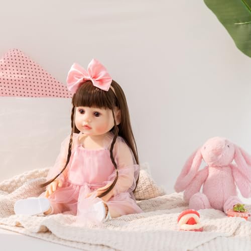 Muñeca bebé realista Reborn 22 pulgadas con silicona miniatura 6