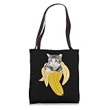 Bananya Banana Funny Cat T-Shirt Cute Kawaii Kitten Shirt Tote Bag