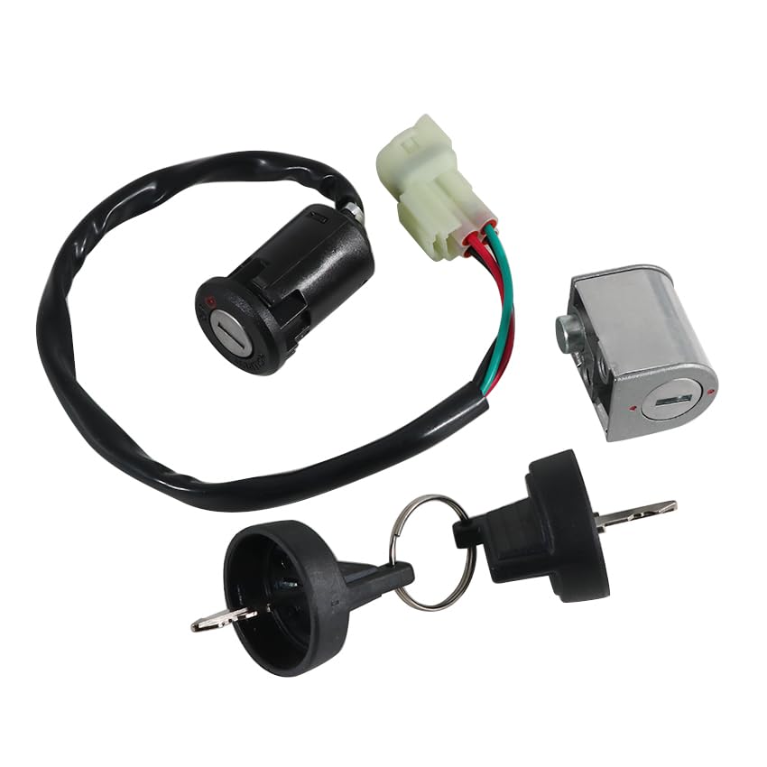 Ignition Switch Fuel Gas Cap Seat Lock Keys Replacement Kit OEM:35010-LBA7-E00, for Kymco ATV KXR 250 for Kymco ATV KXR 90 Euro 2 2004-2006, Maxxer 250 for Kymco ATV Maxxer 90S