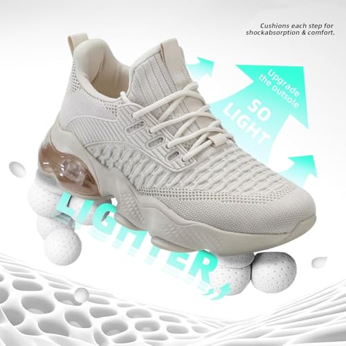 Image of Womens Slip On Walking Shoes Air Running Casual Fashion Tennis Sneakers Comfortable Non Slip Work Athletic Trainers
