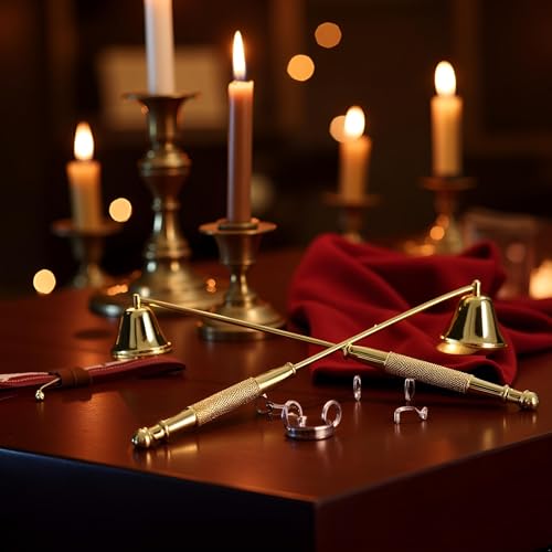 Tnyvm Gold Metal Candle Snuffer Wick Snuffer with Long Handle Candlesnuffers Candle Sleeves Accessories, Candlesnuffers - Thumbnail 3