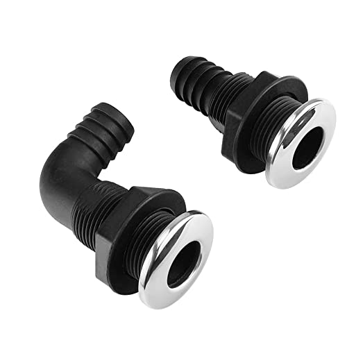 Image of for 20 /25mm Hose Marine Boat Nylon Thru Hull Fitting Connector 0 /90 Degree Straight /Bent Boat Drain Bilge Pump Plumbing Fittings Connector