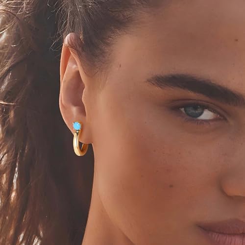 FETTERO Gold Hoop Earrings for Women, 14K Gold Plated Open C Shape Hoops Lightweight Chunky Gold Earrings, Hypoallergenic Gold Earrings for Women Ear Piercing Jewelry Gifts