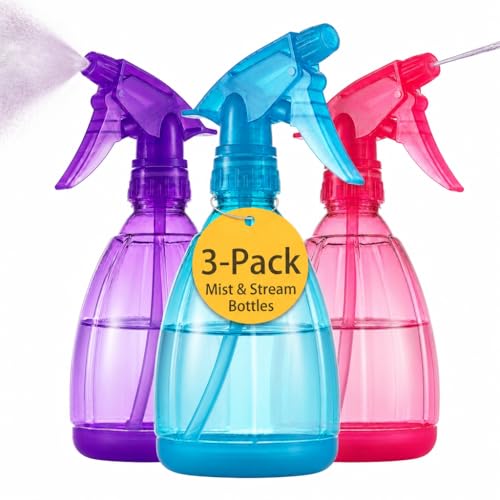 DilaBee Plastic Spray Bottles - 12oz (3 Pack) Water Spray...